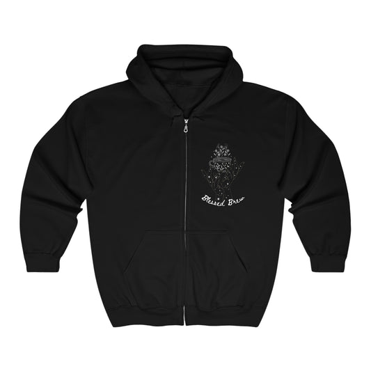 Blessed Brew Witchy Tea Full Zip Hooded Sweatshirt